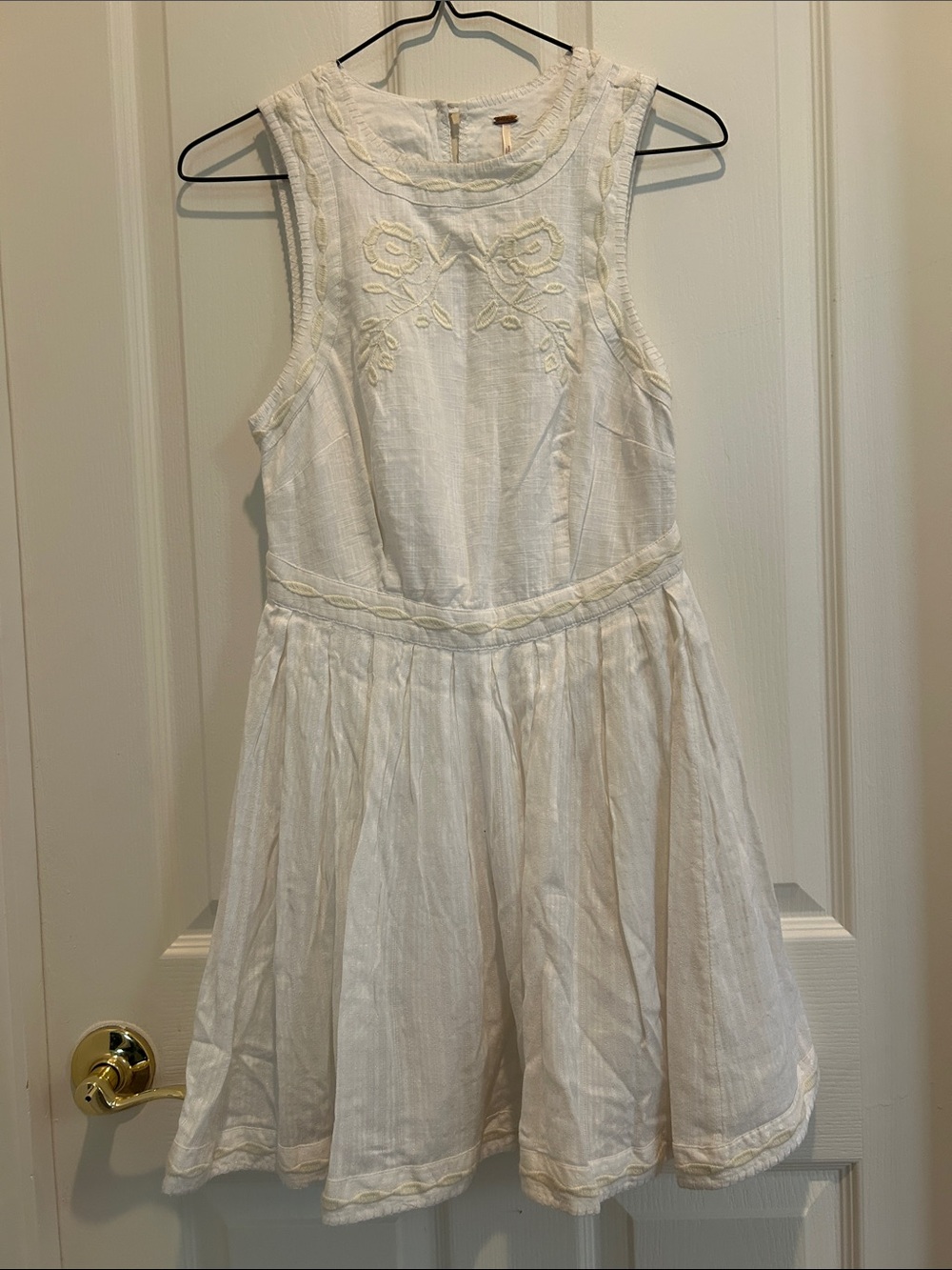 Free People White Embroidered Sleeveless Dress (0)